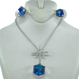 نیم ست زنانه سواروسکی کد 0235 رنگ آبی