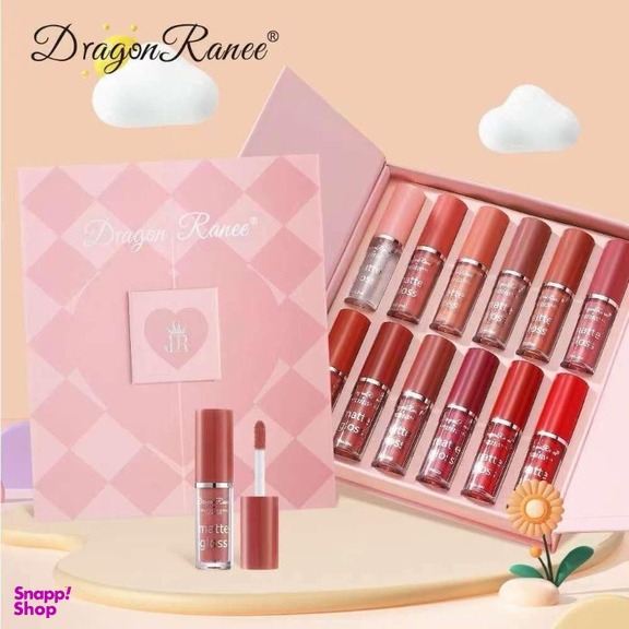 رژلب مایع دراگون رانی مدل Matte glass مجموعه 12 عددی
