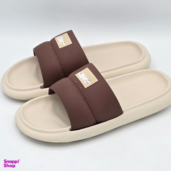 دمپایی مردانه زیتون مدل اسلیپر کد 0600 رنگ کرم