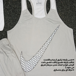 ست تاپ و شلوارک و اسکارف ورزشی مردانه طرح نایک کد 1592 رنگ طوسی