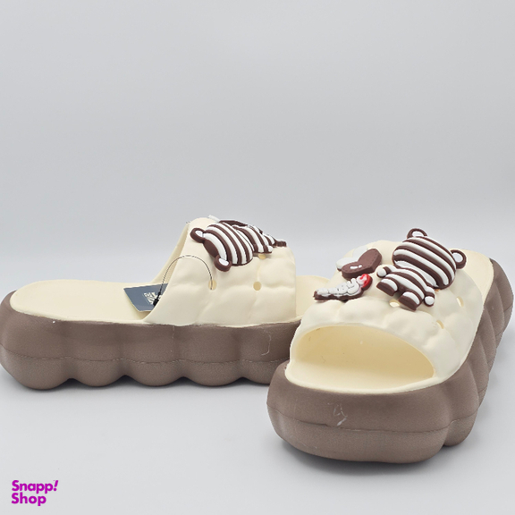 دمپایی زنانه زیتون مدل سارا 421700 رنگ کرم قهوه ای