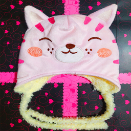 کلاه نوزادی آلیس مدل گربه کد Su1 رنگ صورتی