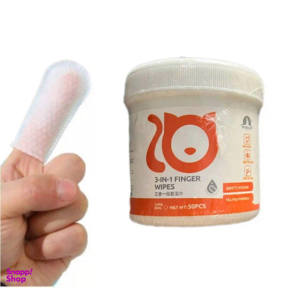 پد انگشتی مرطوب تائوتائو مناسب دندان، چشم و گوش سگ و گربه کد 21489 بسته 50 عددی