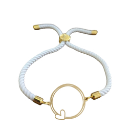 دستبند طلا 18 عیار زنانه شمیم گلد گالری مدل دایره و قلب کد D66-18