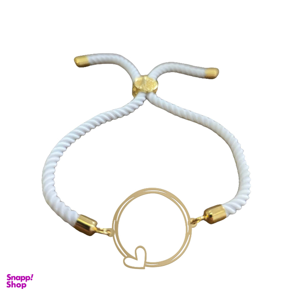 دستبند طلا 18 عیار زنانه شمیم گلد گالری مدل دایره و قلب کد D66-18