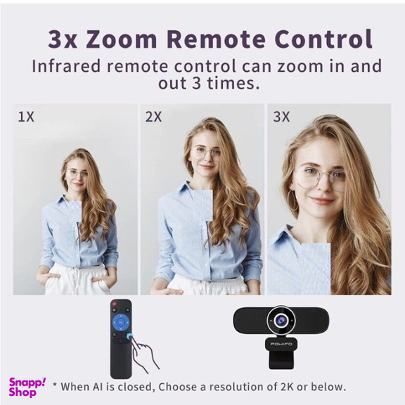 وب کم پاویفو مدل 4K AI Auto-Framing With Remote Control