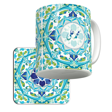 ماگ لاژید مدل اسم محمدعلی کد GR-BL به همراه زیر لیوانی