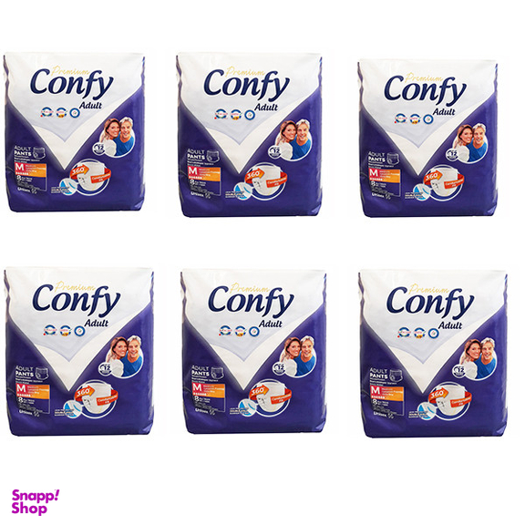 پوشک شورتی بزرگسال کانفی مدل پریمیوم سایز متوسط مجموعه 6 عددی