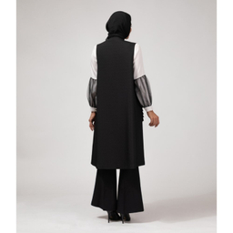 جلیقه رسمی زنانه برنس کد 70103 رنگ مشکی مات