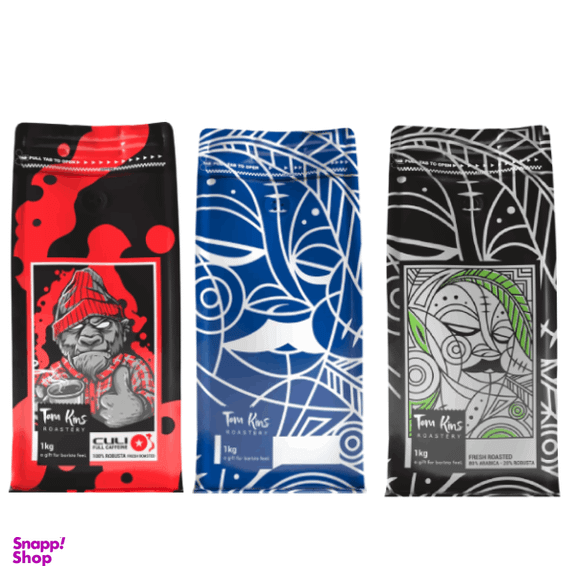 قهوه کولی قرمز و کلمبیا و عربیکا 80% تام کینز نقره ای مجموعه ۳ عددی