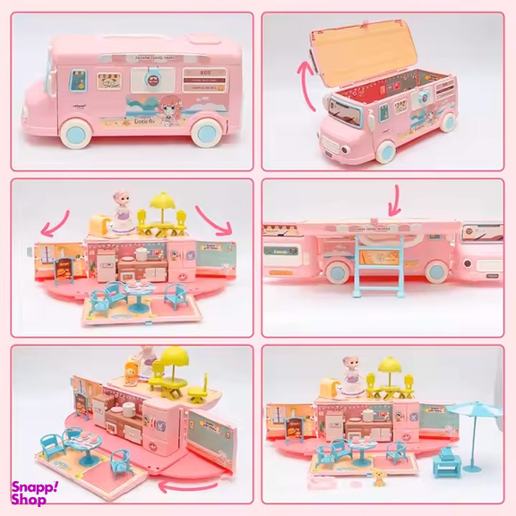 اسباب بازی خانه عروسکی مدل اتوبوسی طرح کمپر