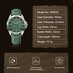 ساعت مچی عقربه ای مردانه نیوی فورس مدل تقویم دار بند جیر کد NF8023-S/GN