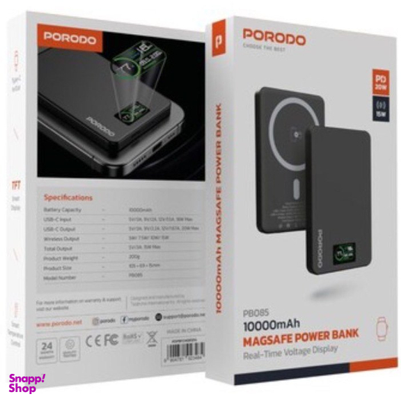 پاوربانک مگسیف پرودو مدل PDPBFCH085DG ظرفیت 10000 میلی‌ آمپر ساعت