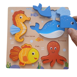 بازی آموزشی مدل پازل برشی برجسته طرح دریایی