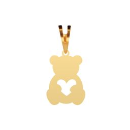 پلاک گردنبند طلا 18 عیار زنانه شمیم گلد گالری مدل خرس و قلب کد P-60