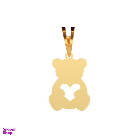 پلاک گردنبند طلا 18 عیار زنانه شمیم گلد گالری مدل خرس و قلب کد P-60