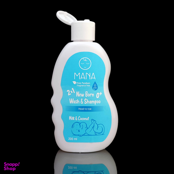 شامپو بچه سر و بدن مانا مدل پروتئین روغن نارگیل و عصاره اسطوخودوس حجم 200 میلی لیتر مجموعه 2 عددی