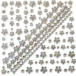 نگین صورت و ناخن طرح گل کد 105 بسته 167 عددی