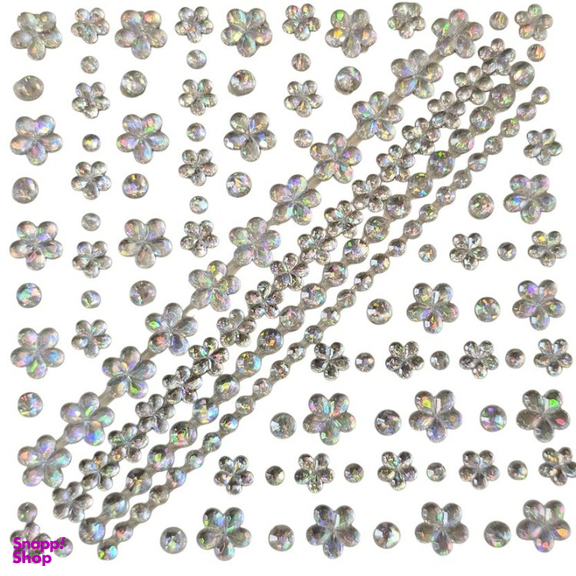 نگین صورت و ناخن طرح گل کد 105 بسته 167 عددی