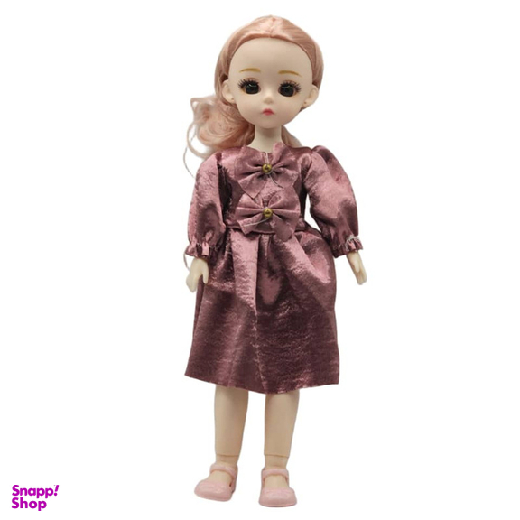 عروسک ناب سل مدل دختر چشم تیله ای کد 0006 ارتفاع 30 سانتی متر