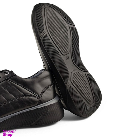 کفش کتانی مردانه چرم کاکتوس مدل s1048 رنگ مشکی