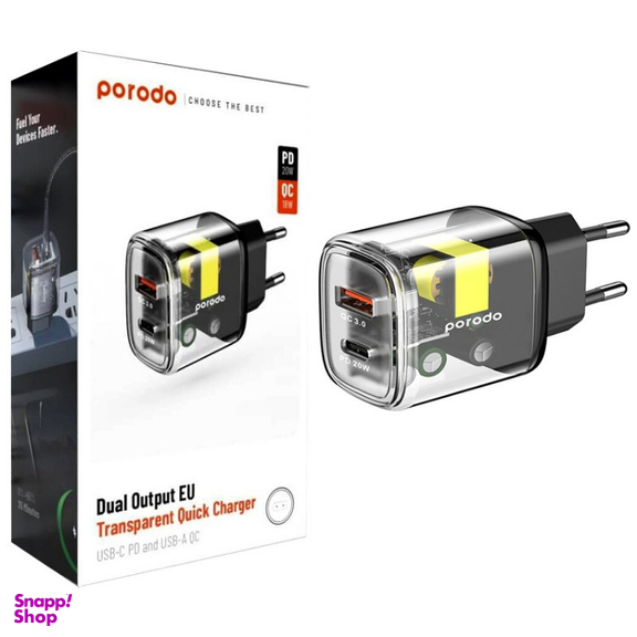 شارژر دیواری 20 وات پرودو مدل PD-T20WACEU QC3.0 PD 3A