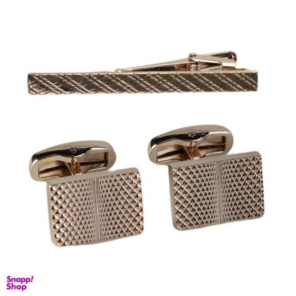 ست دکمه سردست و گیره کراوات مردانه نسن مدل NT11