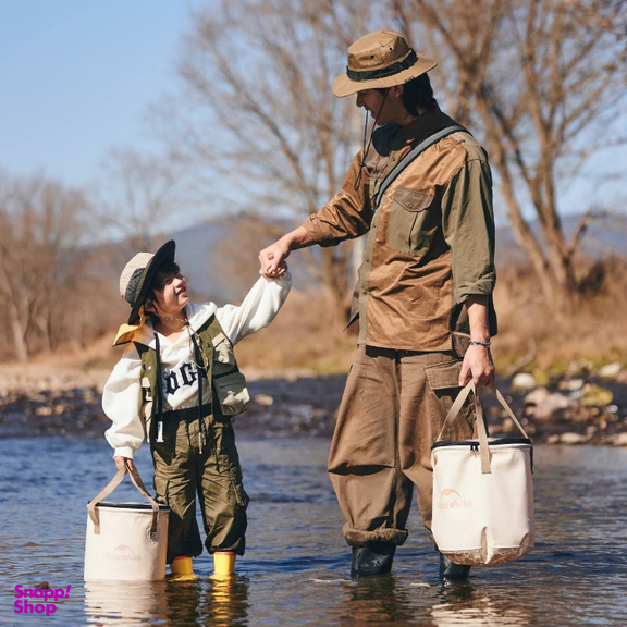 سطل و سينک آب تاشو زيپ دار 20 ليتری نیچرهایک مدل Lingwo Collapsible Round Bucket کد CF010