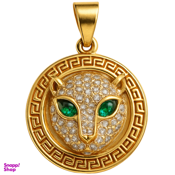 پلاک گردنبد طلا 18 عیار زنانه الوند گلد مدل پنتر سفید کد 73533