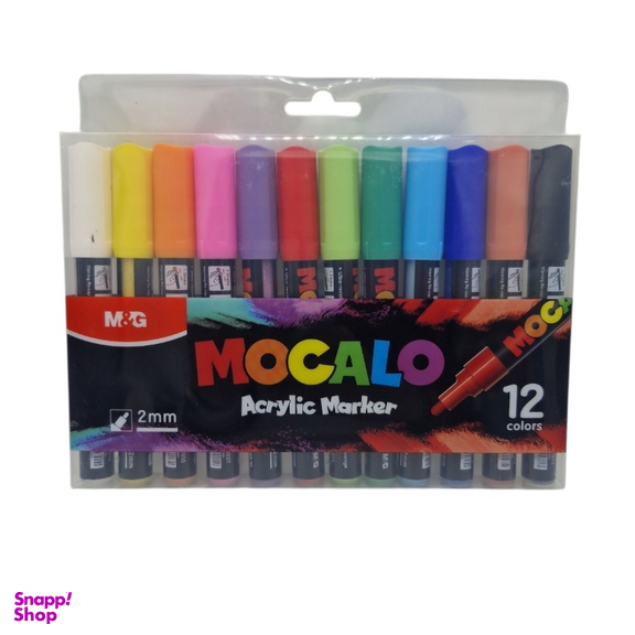 ماژیک اکرلیک 12 رنگ ام اند جی مدل AP12 کد 12366