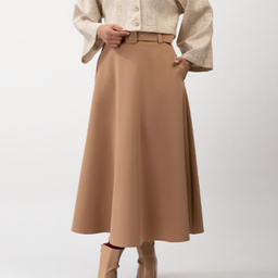 دامن زنانه برنس مدل هورا رنگ نسکافه ای