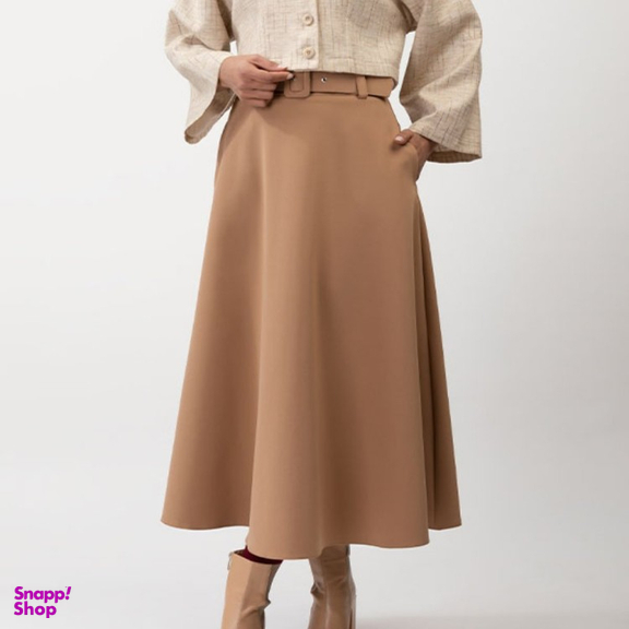 دامن زنانه برنس مدل هورا رنگ نسکافه ای