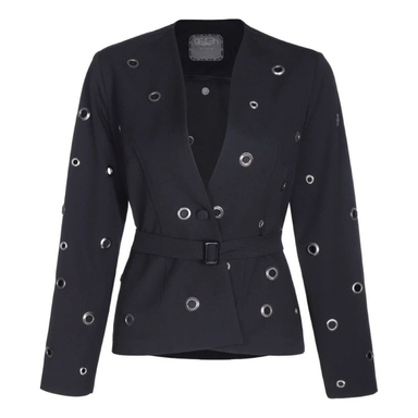 کت زنانه گره استایل مدل قوی سیاه رنگ مشکی