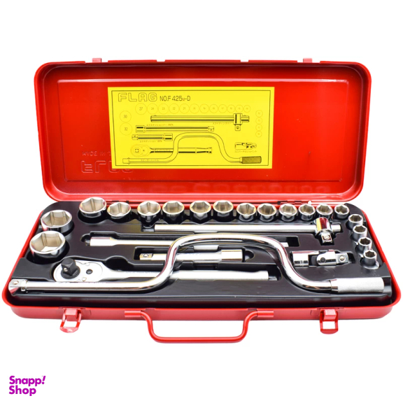 آچار و سری بکس فلگ مدل F425MD-6  مجموعه 25 عددی