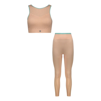 ست نیم تنه کراپ و لگینگ ورزشی زنانه دریم اسلیم کد T795796 رنگ گلبهی