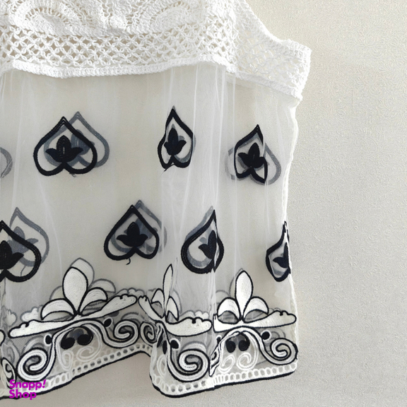 تاپ زنانه مدل دانتل نیو کد 101 رنگ سفید