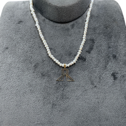 گردنبند طلا 18 عیار زنانه مدل مروارید و برج آزادی