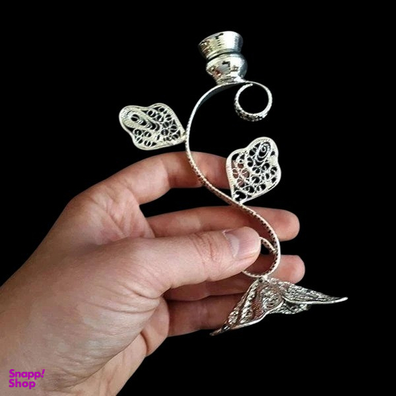 شمعدان ملیله کاری مدل گلبرک کد M-01 مجموعه 2 عددی