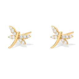 گوشواره طلا 18 عیار زنانه تی گلد مدل پروانه کد 00208