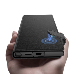 کیف چرم گوشی موبایل جی کی کی مدل Folding Support مناسب سامسونگ Galaxy S24 Ultra