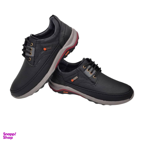 کفش طبی مردانه چرم ریباری مدل C3 رنگ مشکی