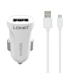 شارژر فندکی الدینیو مدل L-C17 به همراه کابل تبدیل microUSB