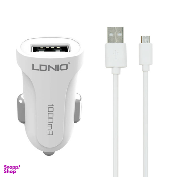 شارژر فندکی الدینیو مدل L-C17 به همراه کابل تبدیل microUSB
