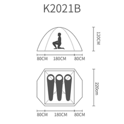 چادر کله گاوی جیلو مدل K2021-B سه نفره