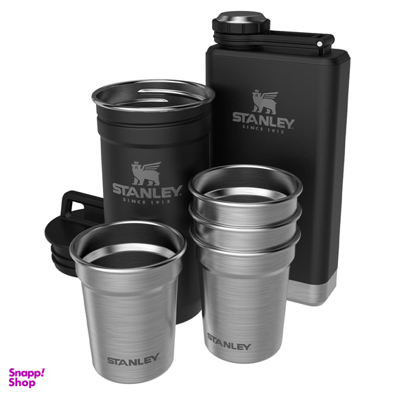 ست ماگ و قمقمه استنلی مدل Pre-Party Shot Glass + Flask مجموعه 6 عددی