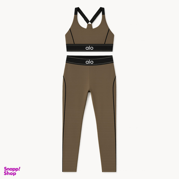 ست تاپ و لگینگ ورزشی زنانه مدل ملورین کد M5217 رنگ خاکی