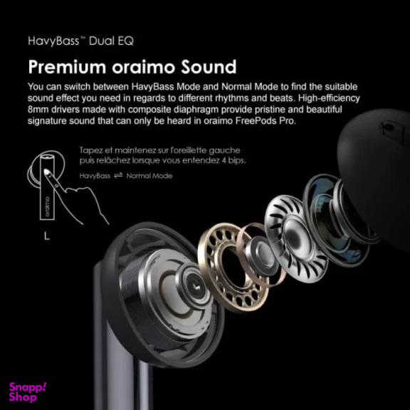 ایرفون بی سیم بلوتوثی اورایمو مدل FreePods Pro Plus