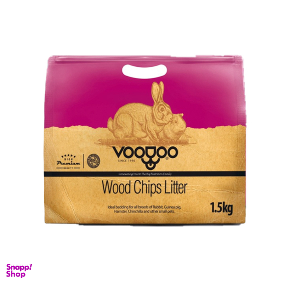 پوشال بستر جوندگان وودو مدل Wood Chips Litter وزن 1.5 کیلوگرم