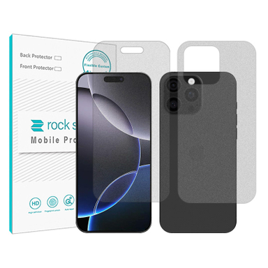 محافظ صفحه نمایش مات راک اسپیس مدل Shield مناسب گوشی موبایل اپل iPhone 16 Pro به همراه محافظ پشت گوشی