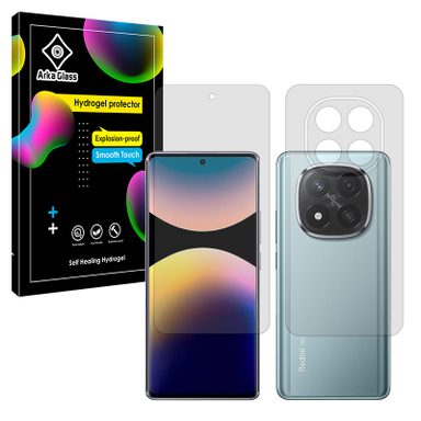 محافظ صفحه نمایش شفاف آرکا گلس مدل Tough مناسب گوشی موبایل شیائومی Redmi Note 14 Pro Plus 5G به همراه محافظ پشت گوشی